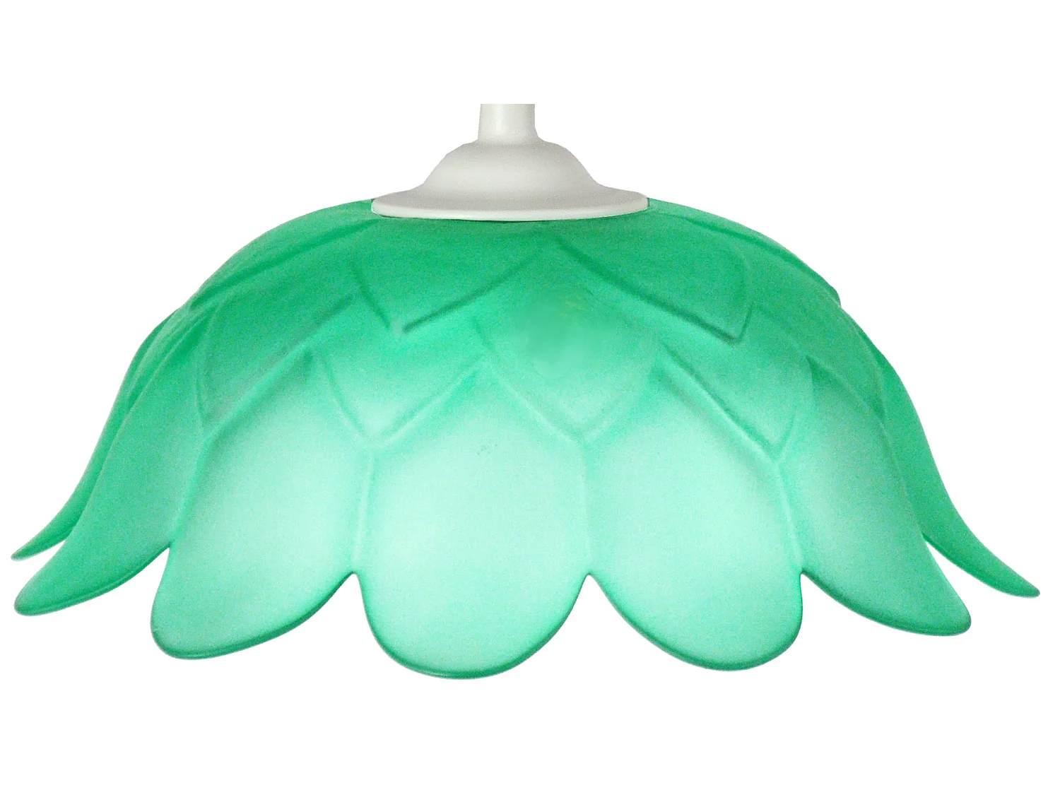 Lampadario a sospensione  vetro  cupola appuntita ESCAMAS verde  D'20 cm