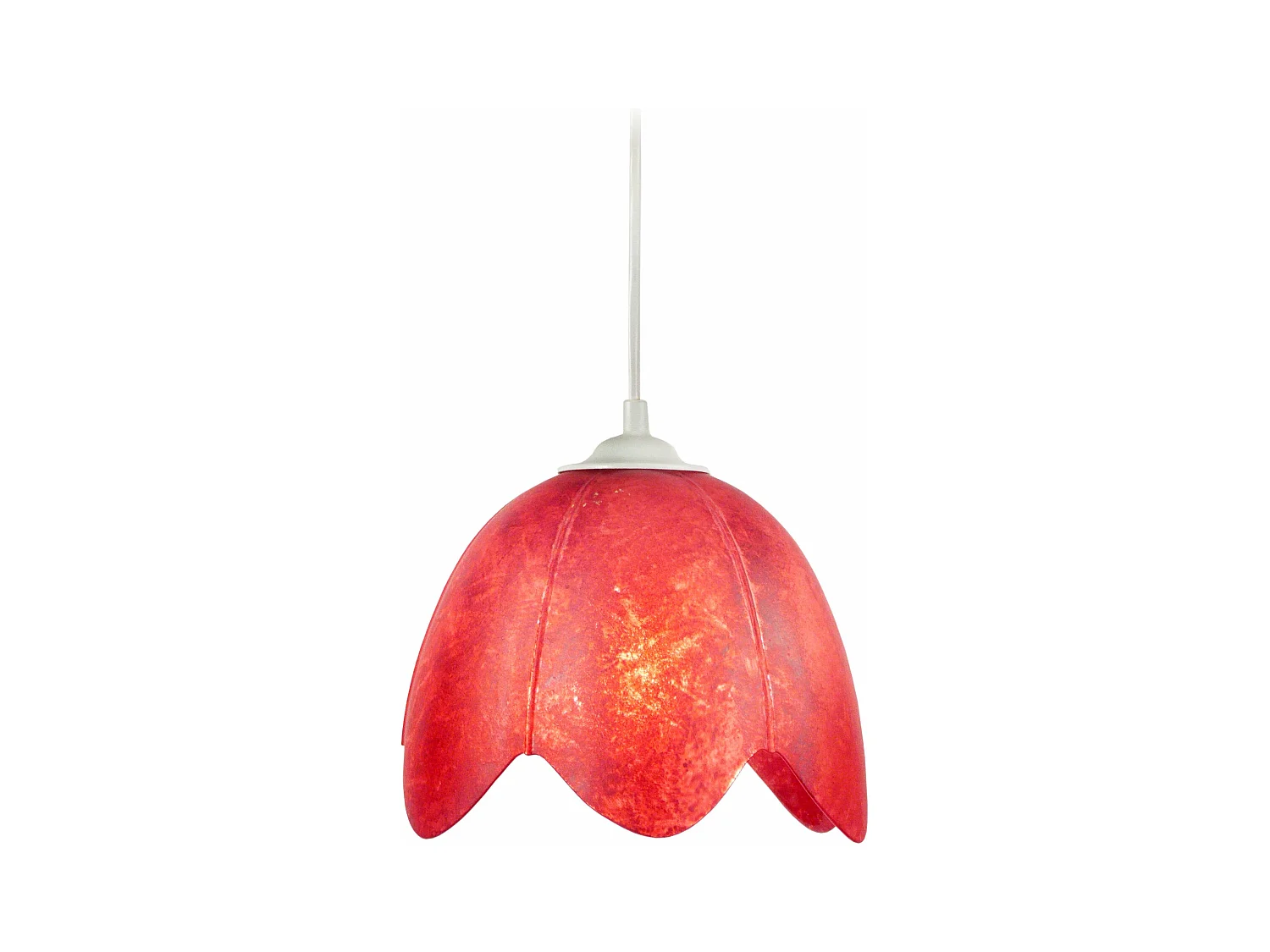 Suspensión  TOSEL ,vidrio,Rojo,A75xD18xP 18cm