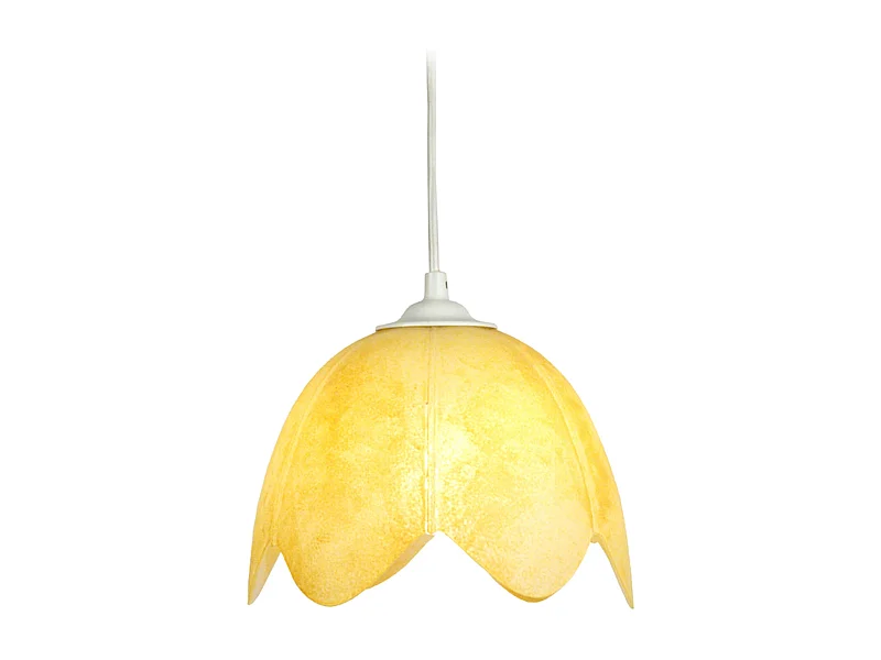 Suspensão TOSEL  BOLÉRO vidro cúpula amarelo D18 x  H75  cm