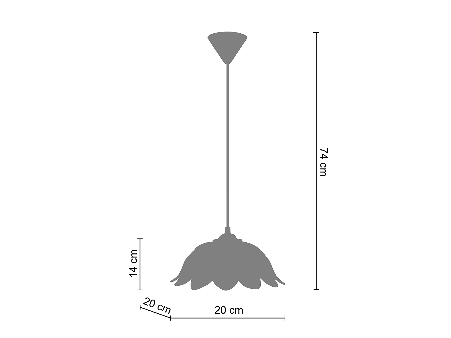 Lampadario a sospensione  vetro cupola appuntita  ESCAMAS rosa  D'20 cm
