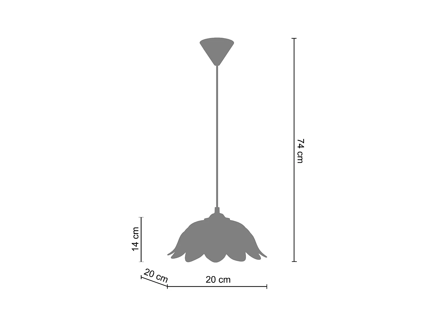 Suspensão TOSEL  ESCAMAS vidro tigela carmim D30 x  H84  cm