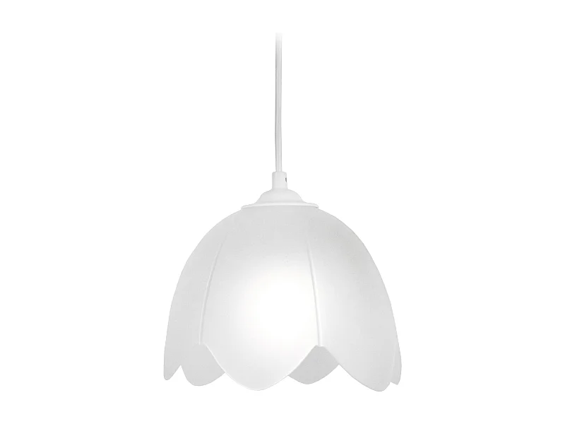Suspensão TOSEL  BOLÉRO vidro cúpula branqueado D18 x  H75  cm