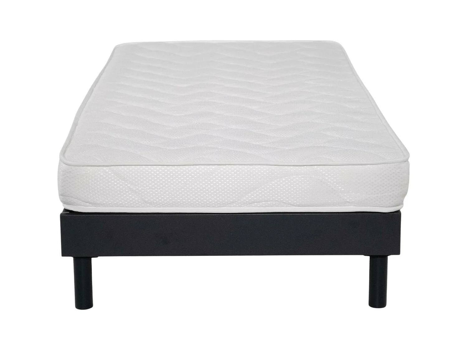 Ensemble Matelas mousse ECO - 90x190cm - mousse - 14 cm et Sommier kit gris