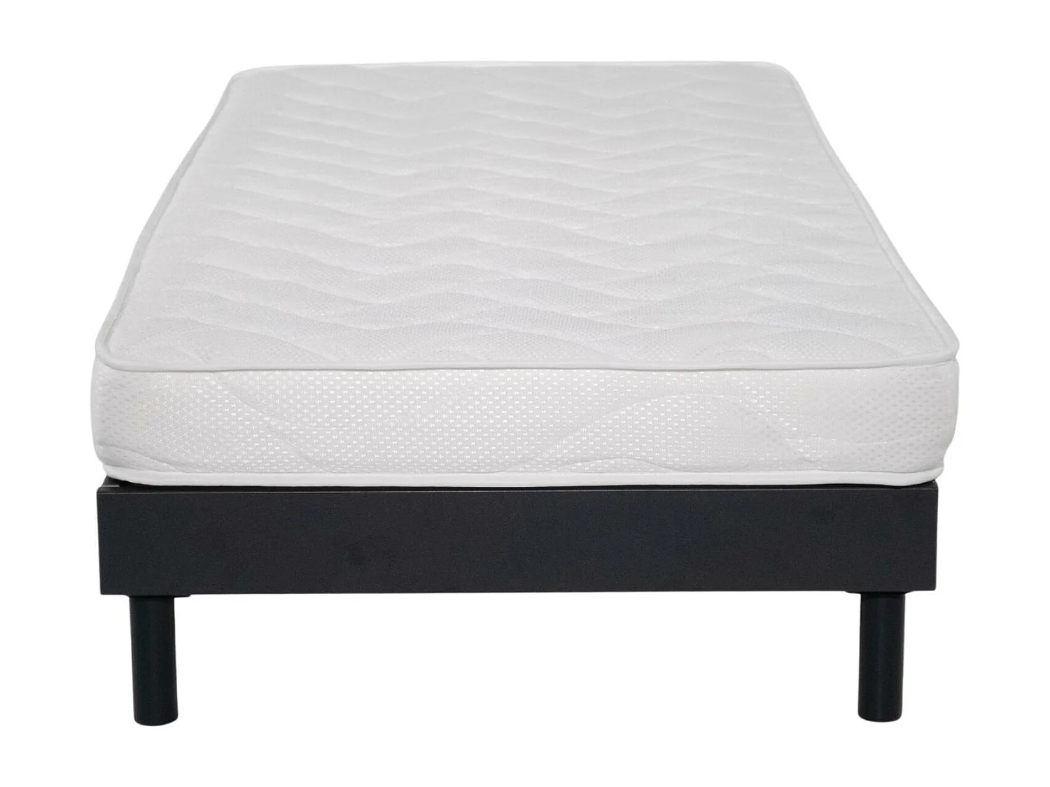 Ensemble Matelas mousse ECO - 90x190cm - mousse - 14 cm et Sommier kit gris