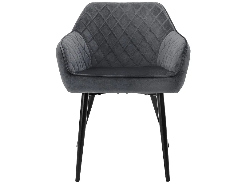 Conjunto de 2x sillas de comedor tapizadas en terciopelo sillones salón antracita ML-Design