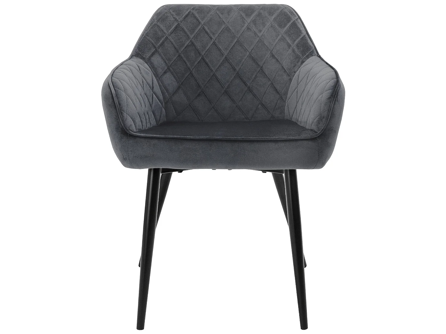 Lot 2x chaises de salle à manger rembourré en velours fauteuils salon anthracite ML-Design