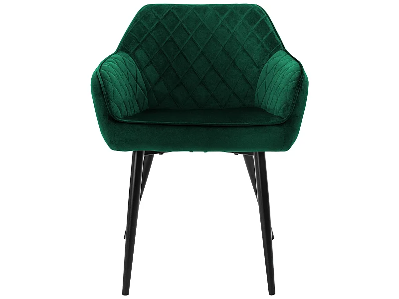 Conjunto de 2x sillas de comedor tapizadas en terciopelo sillones de salón verde ML-Design