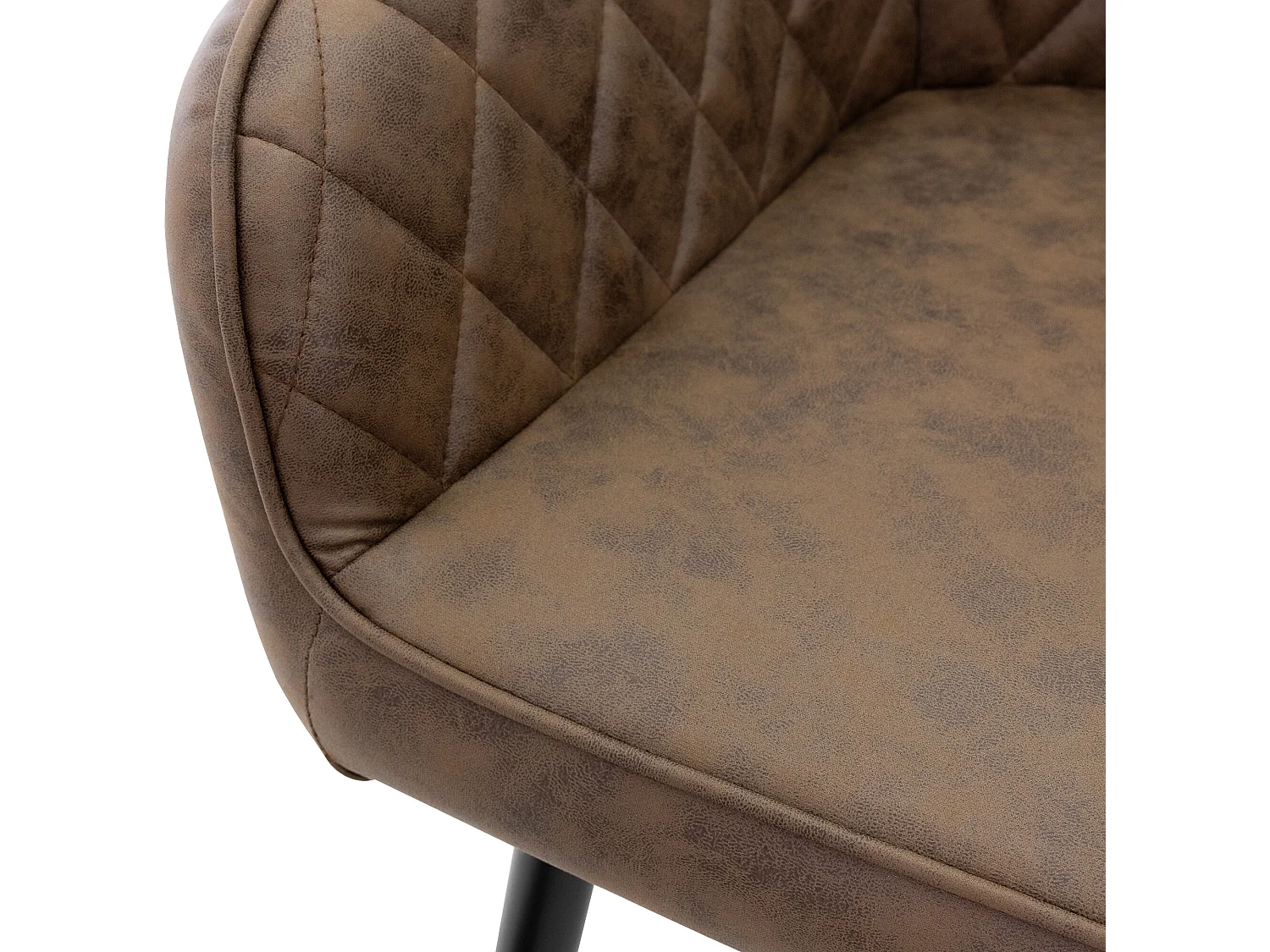 Lot 2x chaises de salle à manger fauteuils salon en matériau synthétique marron ML-Design