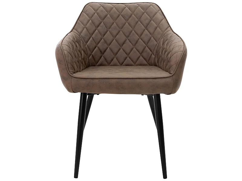 Lot 2x chaises de salle à manger fauteuils salon en matériau synthétique marron ML-Design