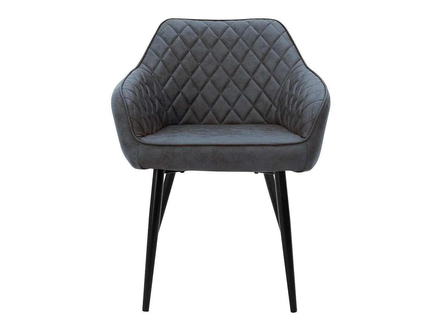 Lot de 4 chaises salle à manger en simili anthracite rembourrée pieds en acier ML-Design