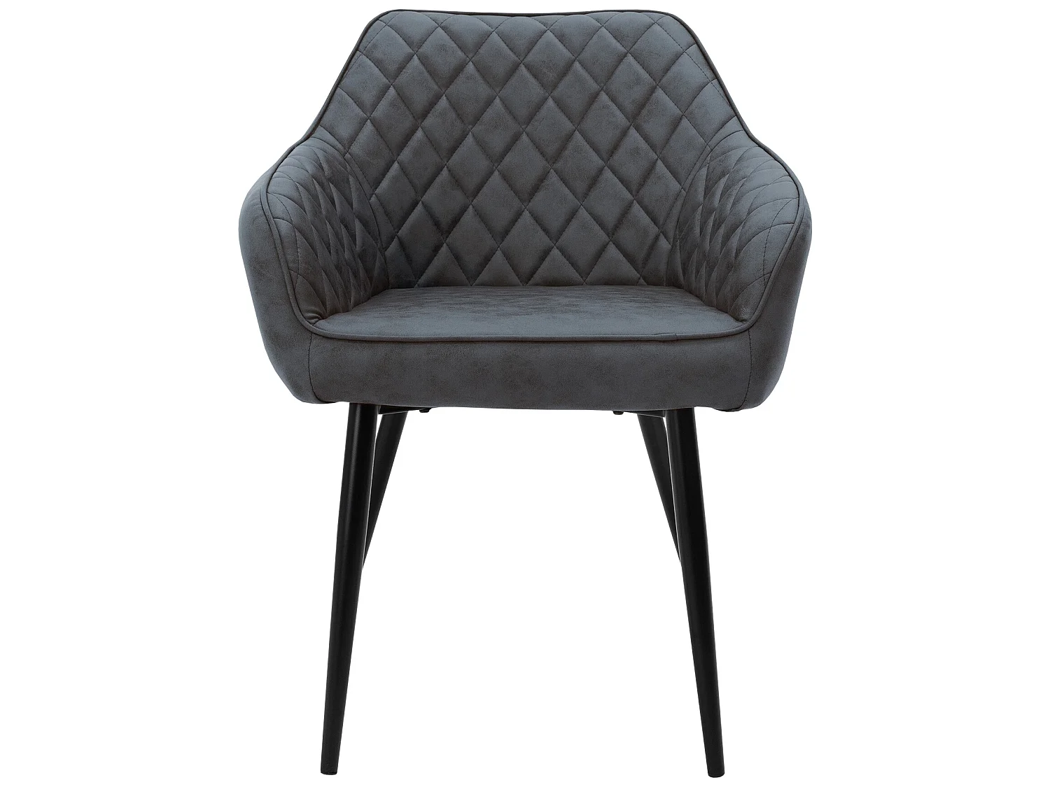 Set di 4 sedie da pranzo in finto antracite gambe in acciaio imbottite ML-Design