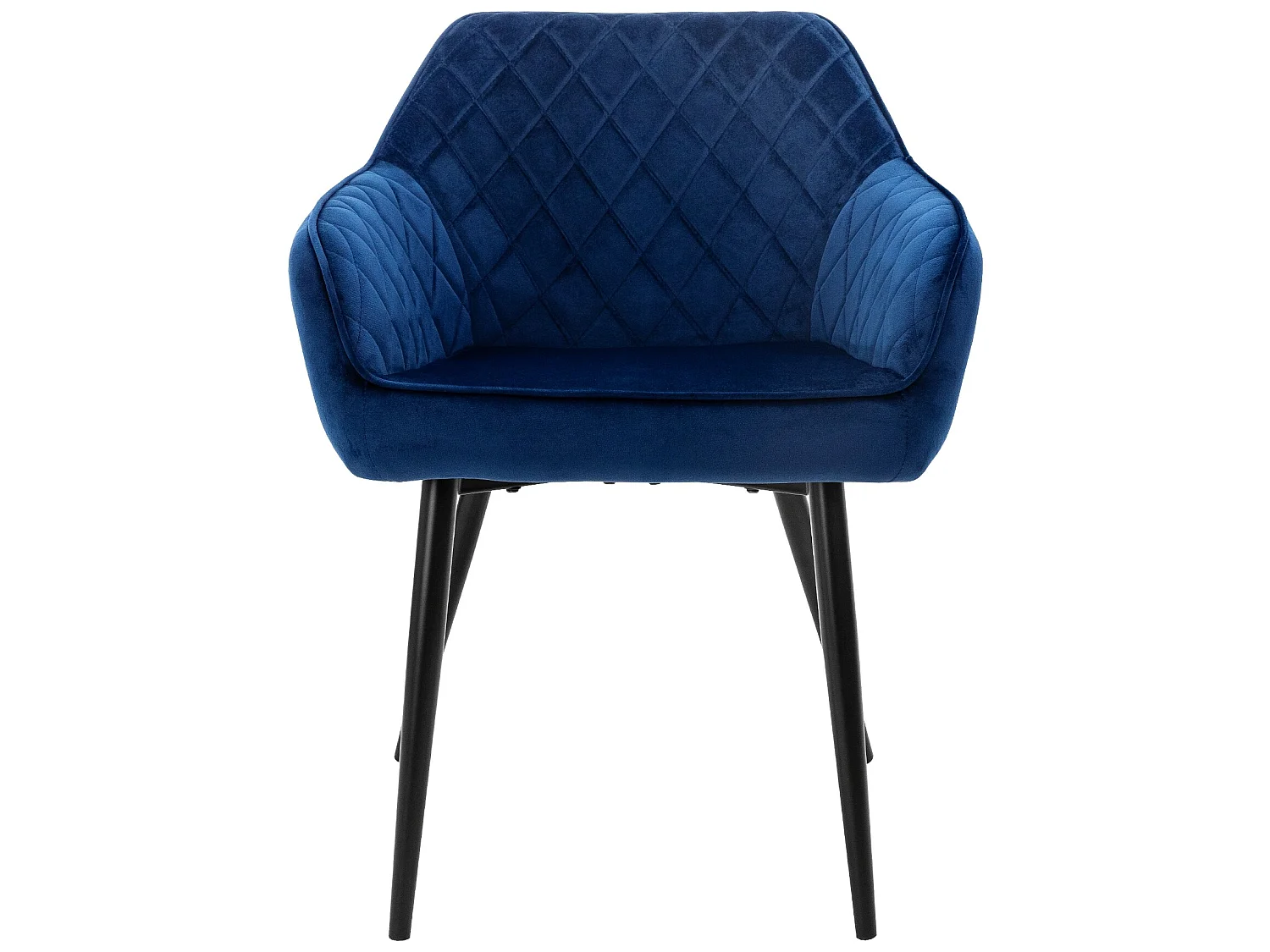 Lot 2x chaises de salle à manger rembourré en velours fauteuils salon bleu foncé ML-Design