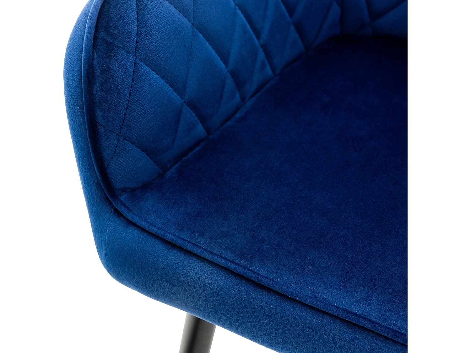 Lot 2x chaises de salle à manger rembourré en velours fauteuils salon bleu foncé ML-Design