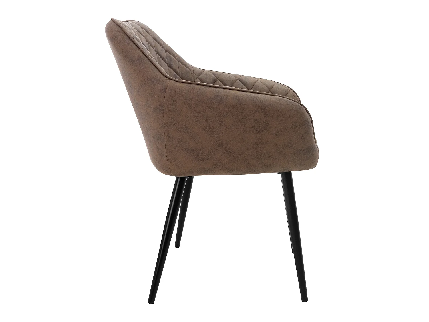 Lot de 4 chaises salle à manger marron simili PU rembourrée pieds en acier noir ML-Design