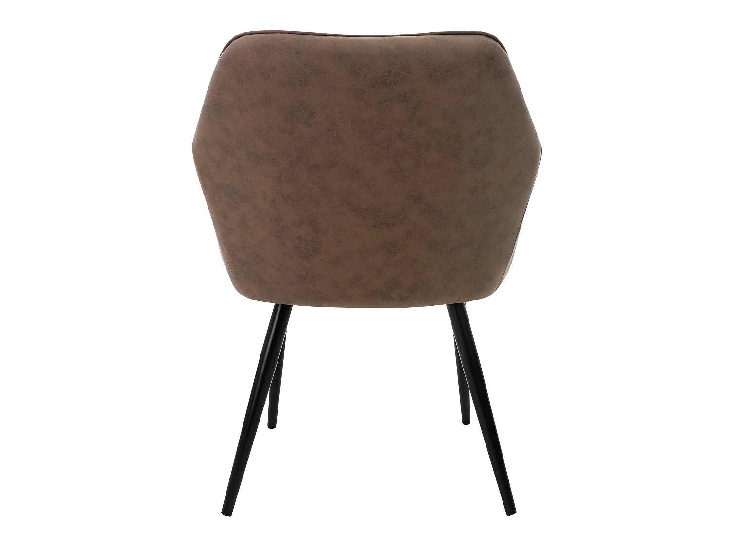 Lot de 4 chaises salle à manger marron simili PU rembourrée pieds en acier noir ML-Design