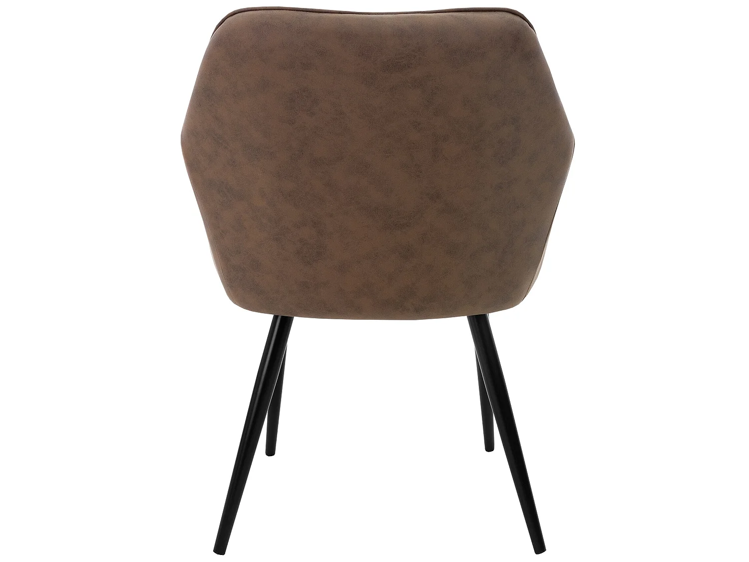 Lot de 4 chaises salle à manger marron simili PU rembourrée pieds en acier noir ML-Design