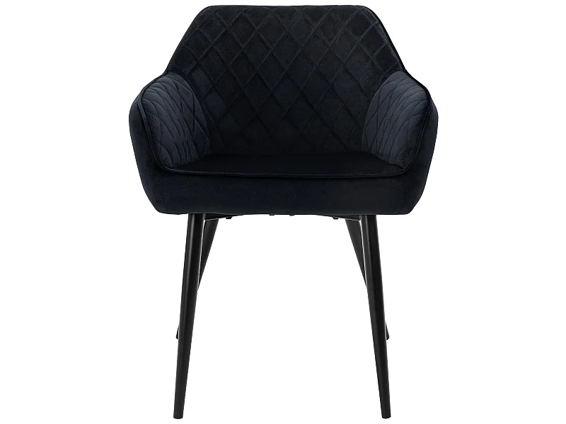 Lot de 2x chaises de salle à manger rembourrée en velours fauteuils salon noir ML-Design