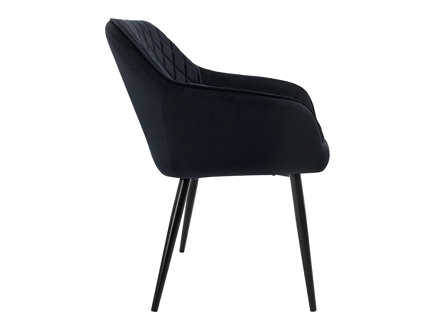 Lot de 2x chaises de salle à manger rembourrée en velours fauteuils salon noir ML-Design