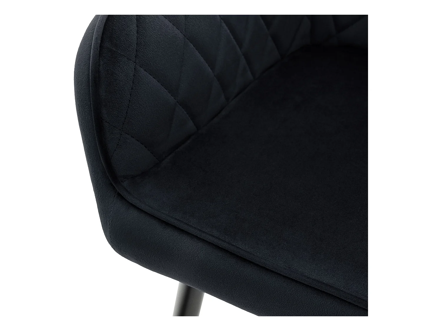 Lot de 2x chaises de salle à manger rembourrée en velours fauteuils salon noir ML-Design