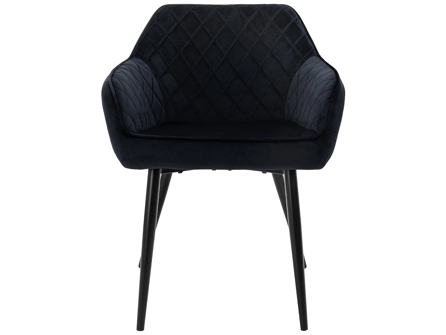 Lot de 2x chaises de salle à manger rembourrée en velours fauteuils salon noir ML-Design