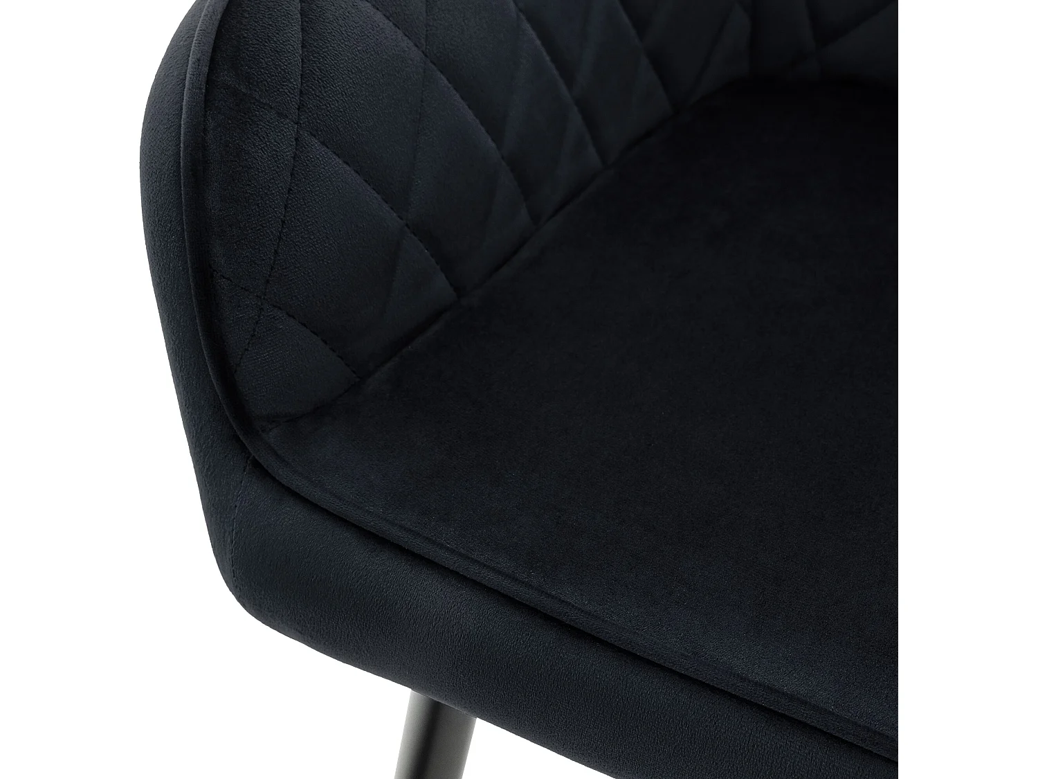 Lot de 2x chaises de salle à manger rembourrée en velours fauteuils salon noir ML-Design