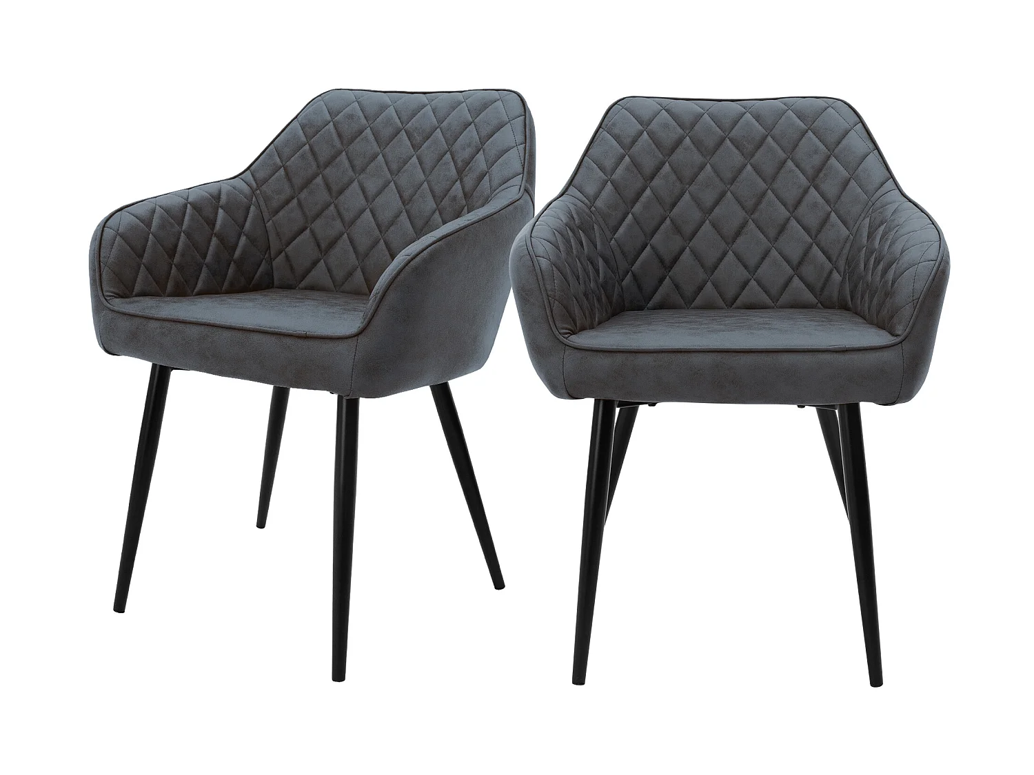 Conjunto de 2x sillas de comedor sillones salón material sintético antracita ML-Design