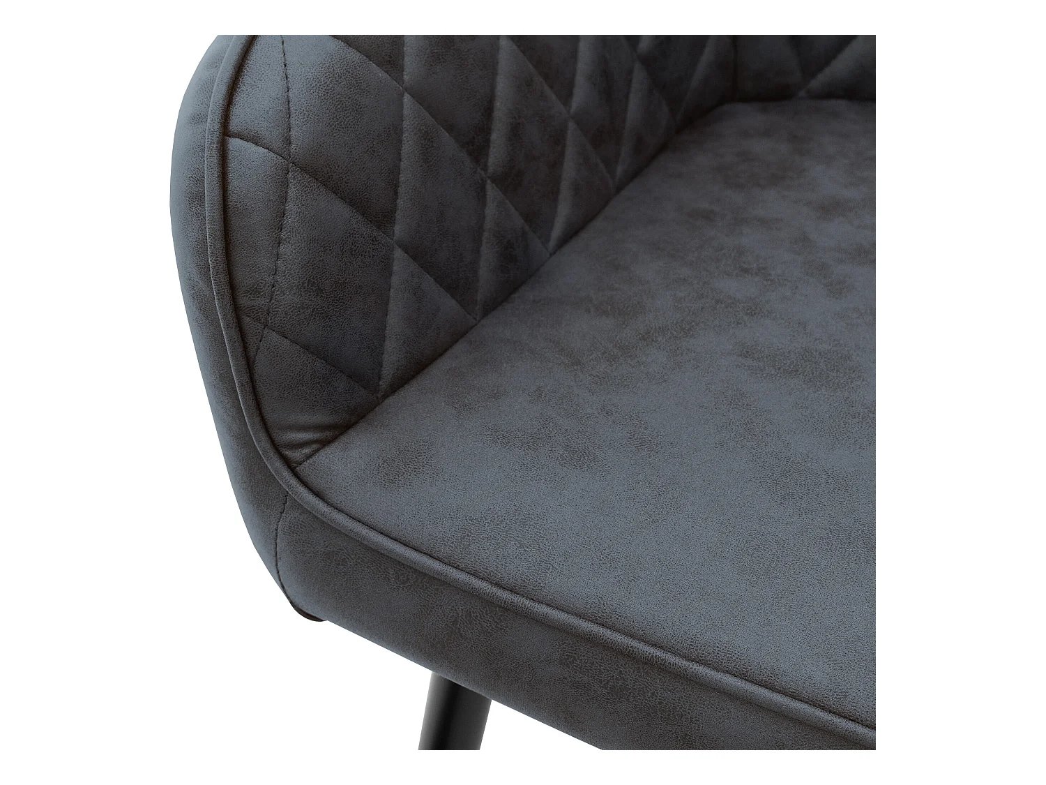 Conjunto de 2x sillas de comedor sillones salón material sintético antracita ML-Design