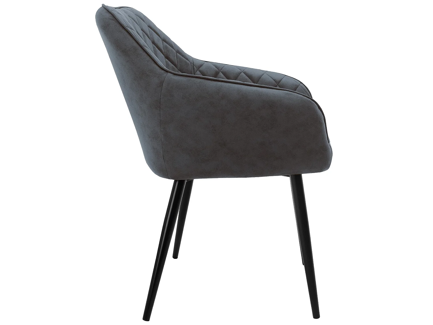 Lot 2x chaises de salle à manger fauteuils salon matériau synthétique anthracite ML-Design