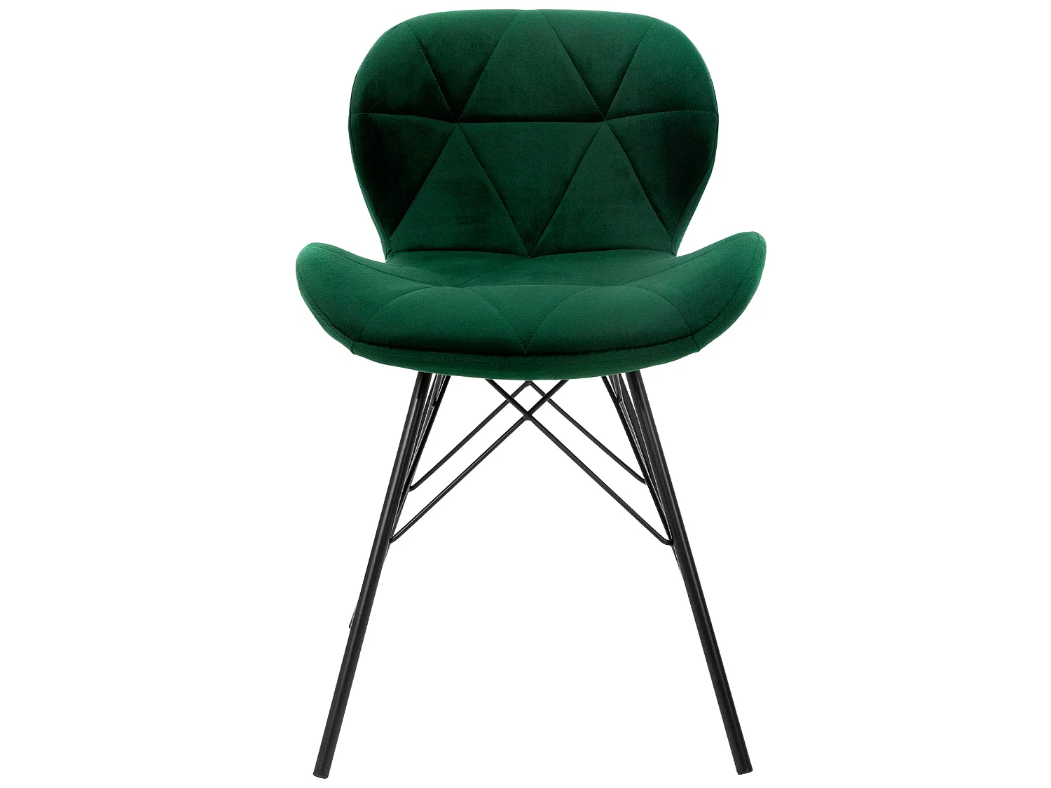 Lot 4 chaises salle à manger vert foncé en velours pieds métalliques noir 120 kg ML-Design