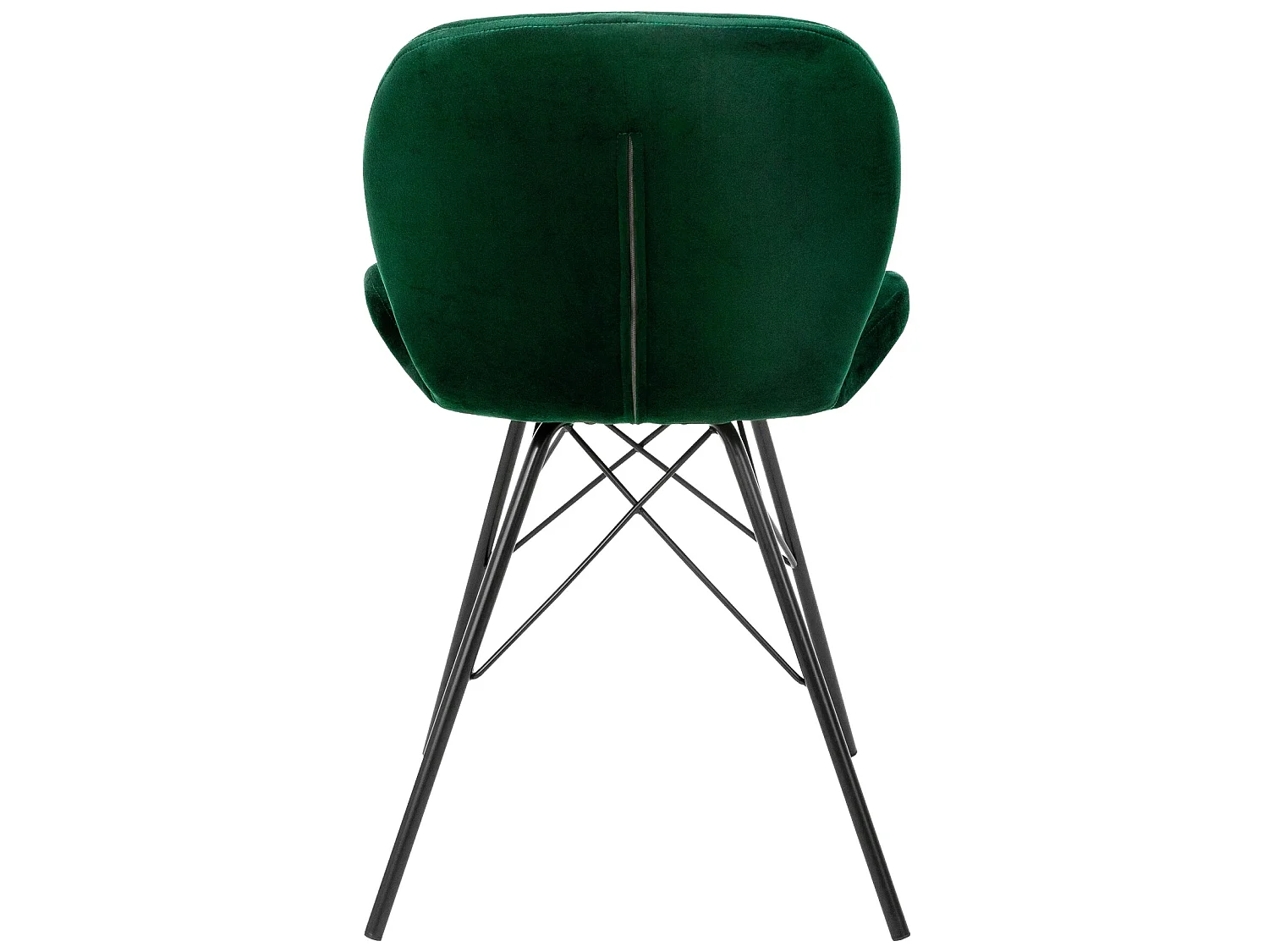 Lot 4 chaises salle à manger vert foncé en velours pieds métalliques noir 120 kg ML-Design
