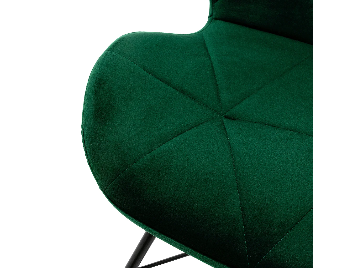 Lot 4 chaises salle à manger vert foncé en velours pieds métalliques noir 120 kg ML-Design