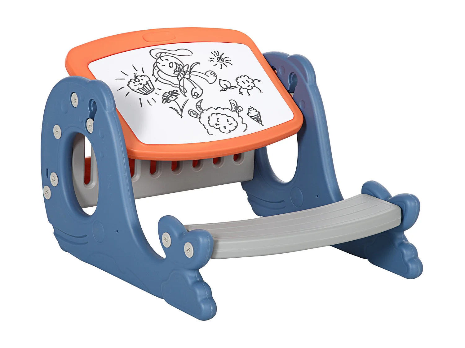 Bureau pupitre pour enfants avec tableau blanc - table à dessin - dim. 65L x 53l x 41H cm