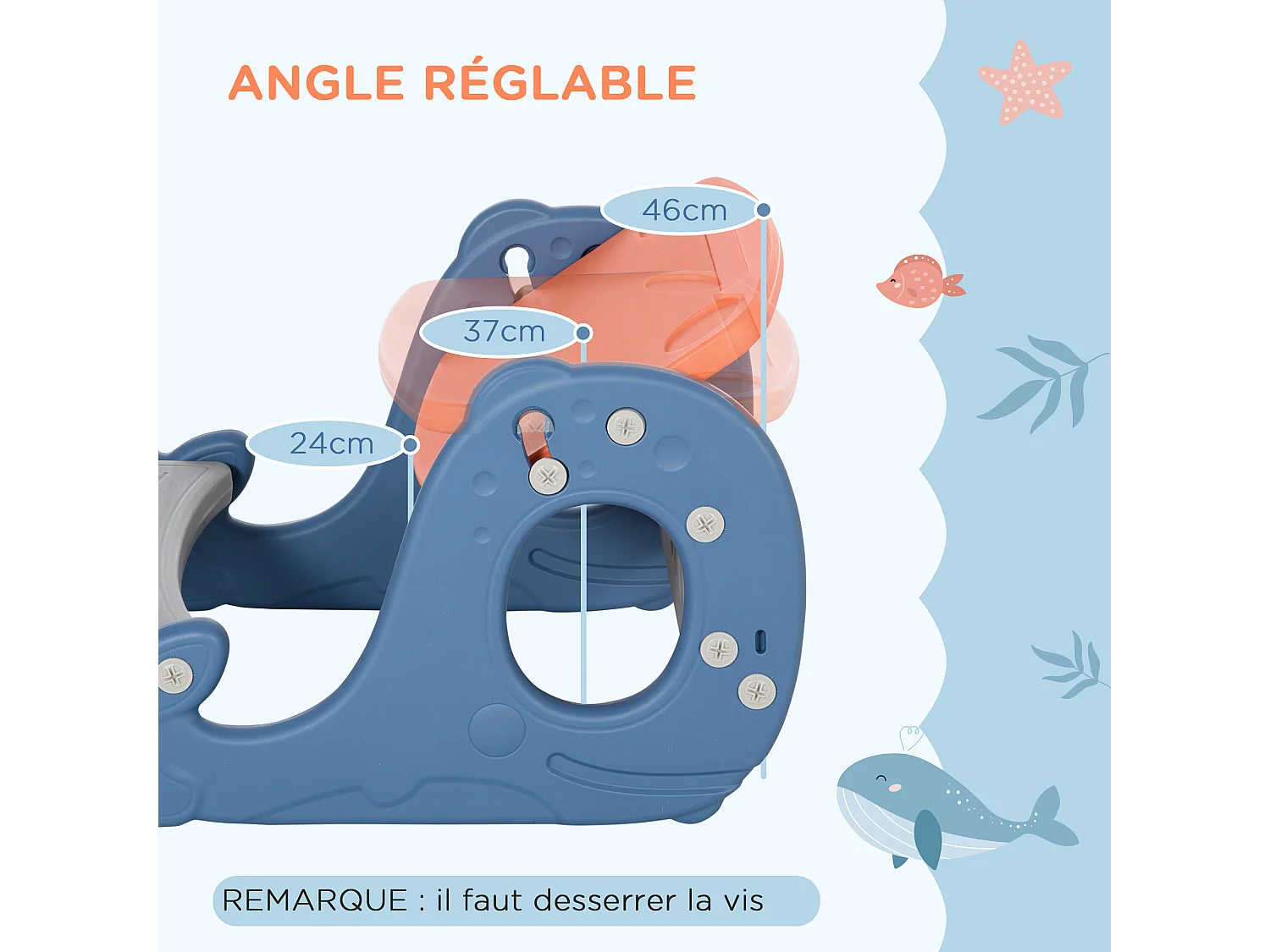 Bureau pupitre pour enfants avec tableau blanc - table à dessin - dim. 65L x 53l x 41H cm