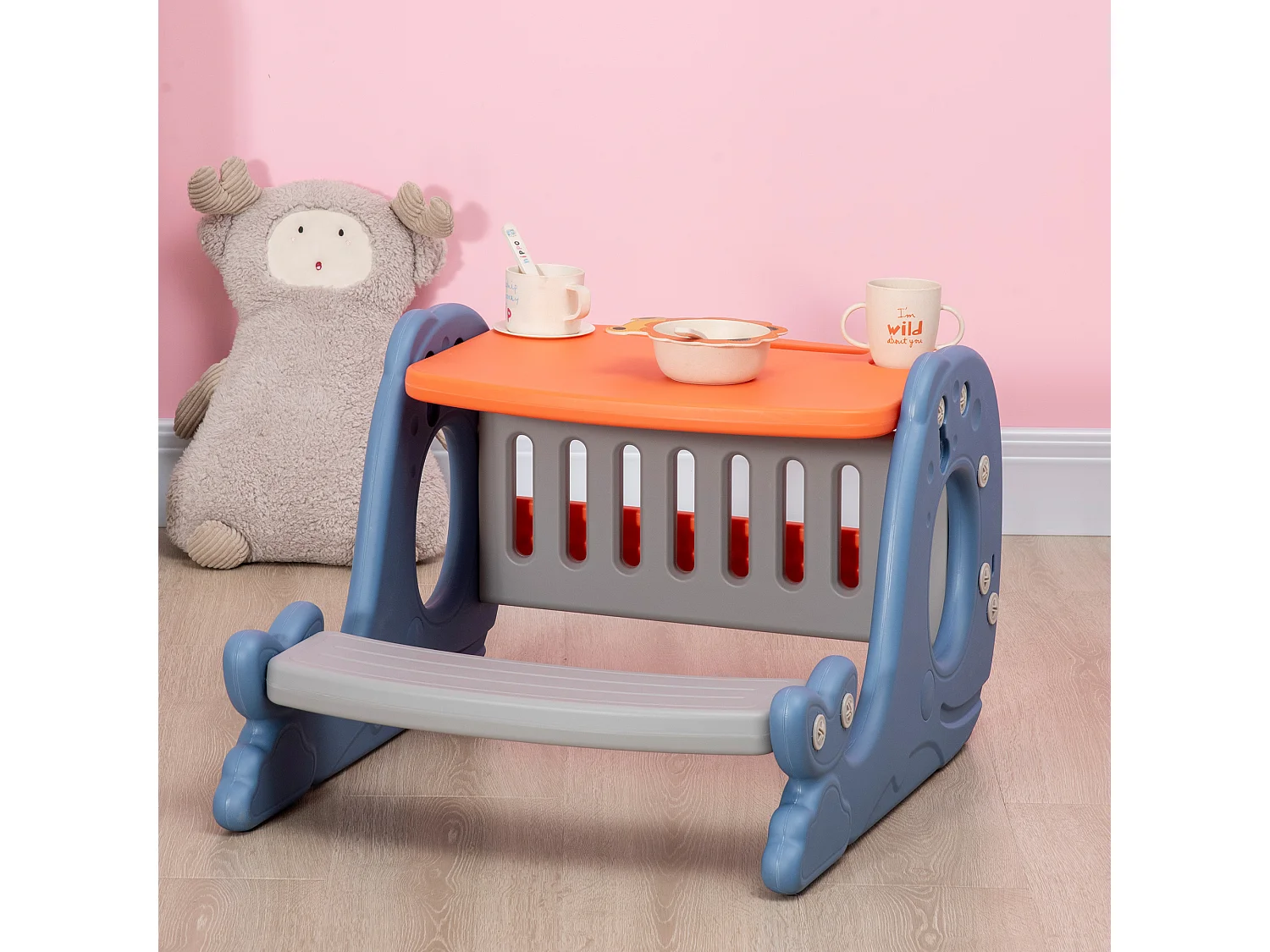 Bureau pupitre pour enfants avec tableau blanc - table à dessin - dim. 65L x 53l x 41H cm