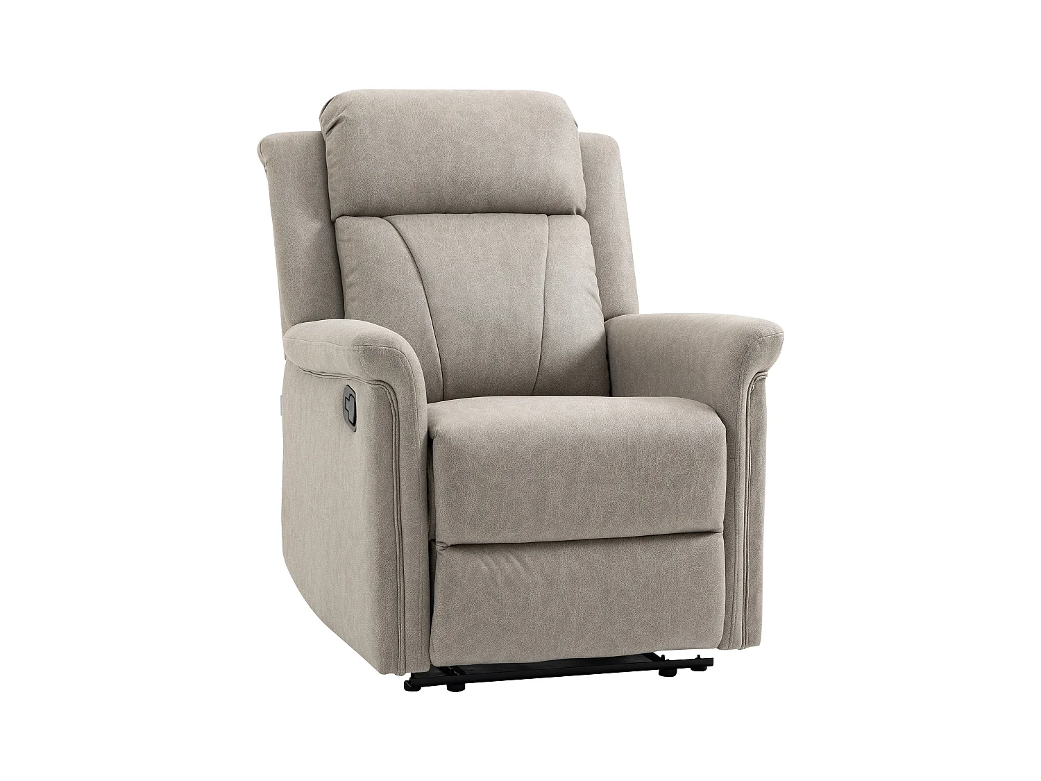 Fauteuil de relaxation inclinable avec repose-pied ajustable revêtement microfibre polyester gris