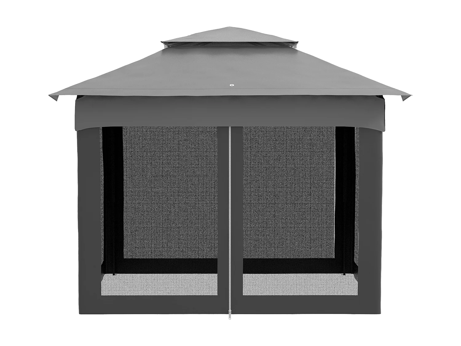 Tonnelle barnum de jardin pop-up pliant 3,25L x 3,25l x 2,7H m acier polyester moustiquaires + sac de transport gris