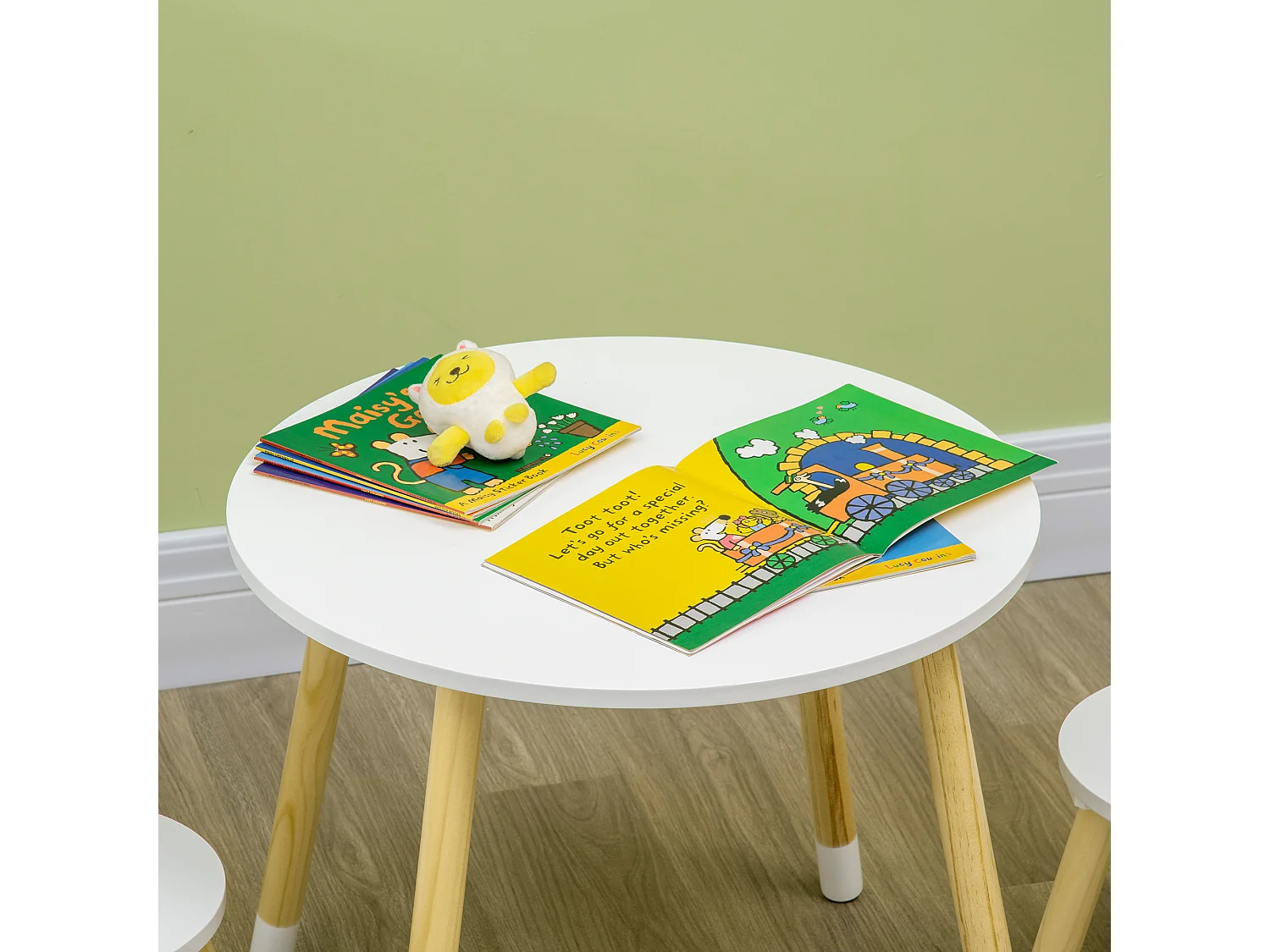 Ensemble table et chaises enfant design scandinave motif étoile bois pin MDF blanc