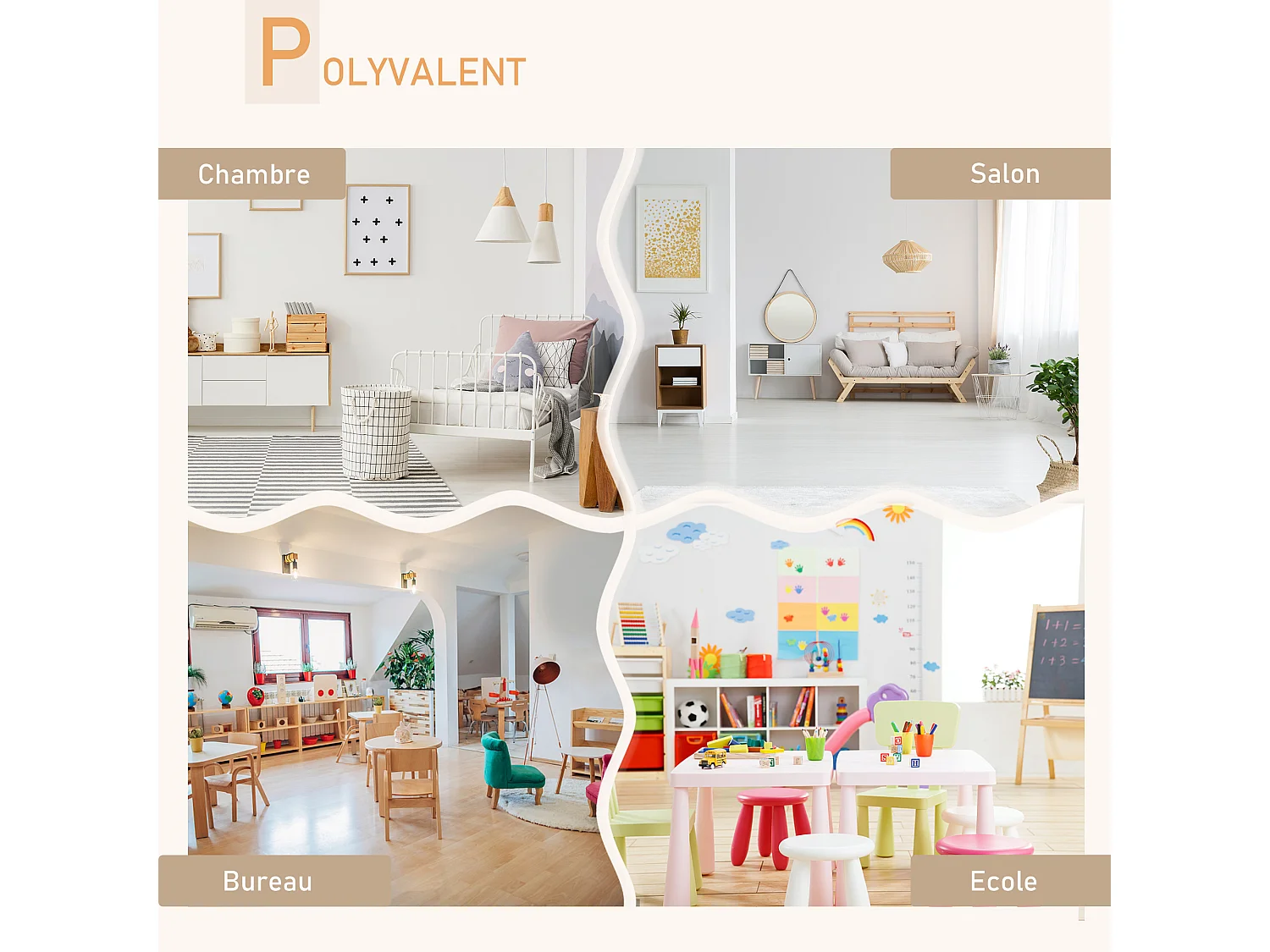 Ensemble table et chaises enfant design scandinave motif ourson bois pin MDF blanc