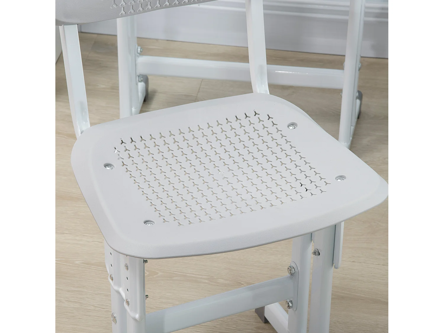 Bureau enfant avec chaise - ensemble bureau et chaise réglable - support de lecture, case - gris blanc