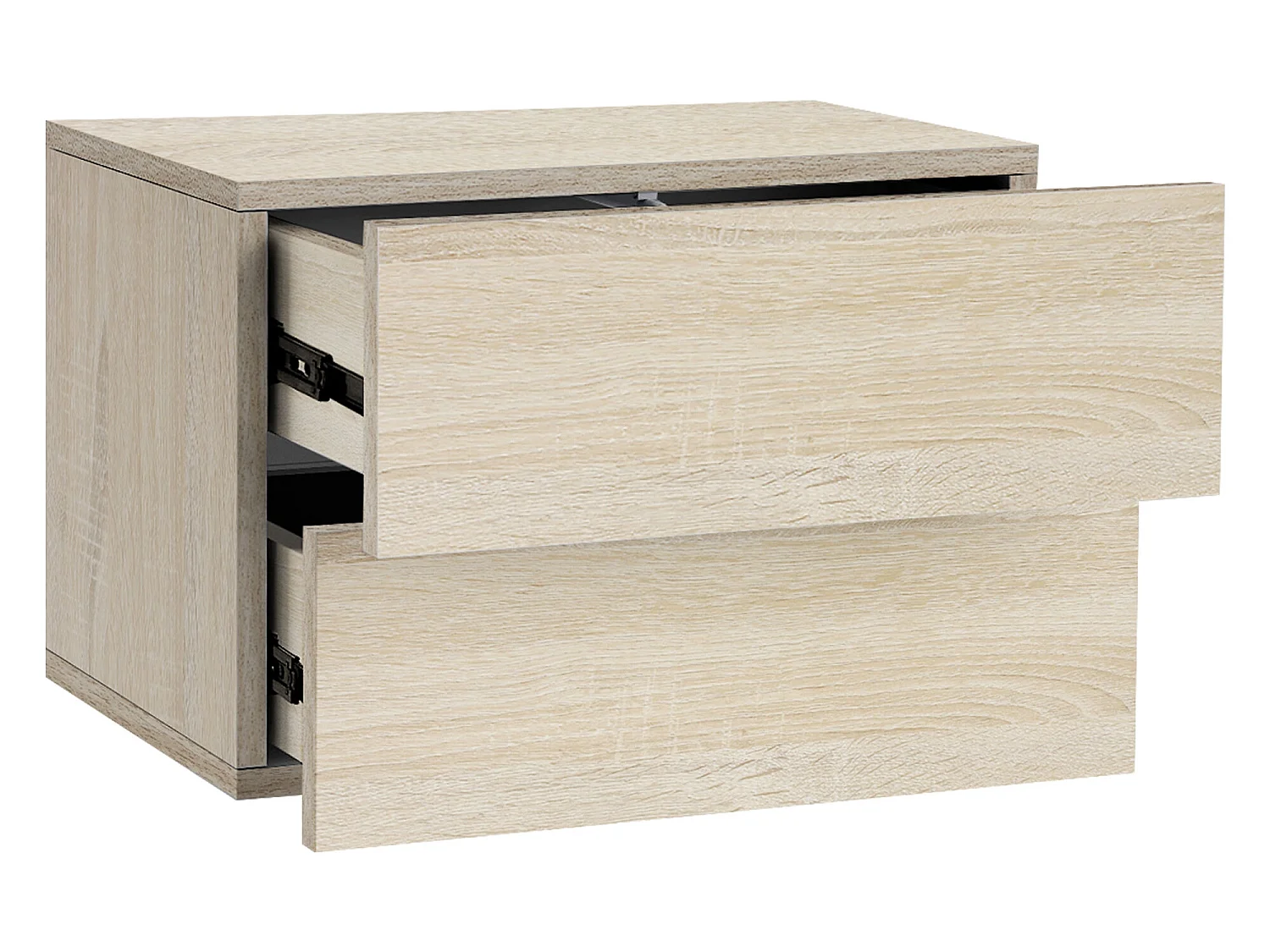 2x Comodino sospeso 2 cassetti comodino comodino rovere ML-DESIGN