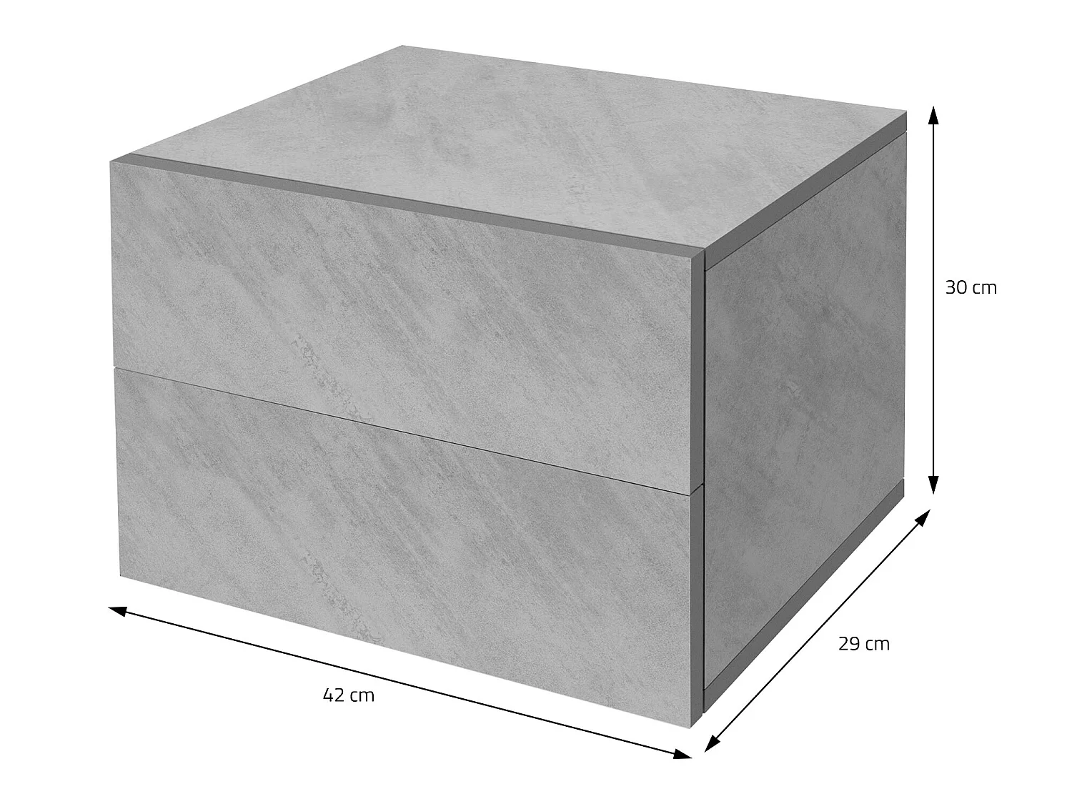 2x Table de nuit suspendue 2 tiroirs commode table de chevet ML-DESIGN