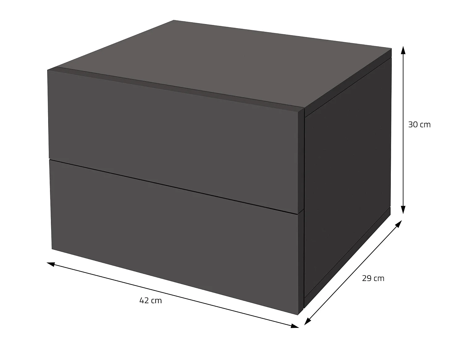 2x Comodino sospeso con 2 cassetti comodino comodino ML-DESIGN