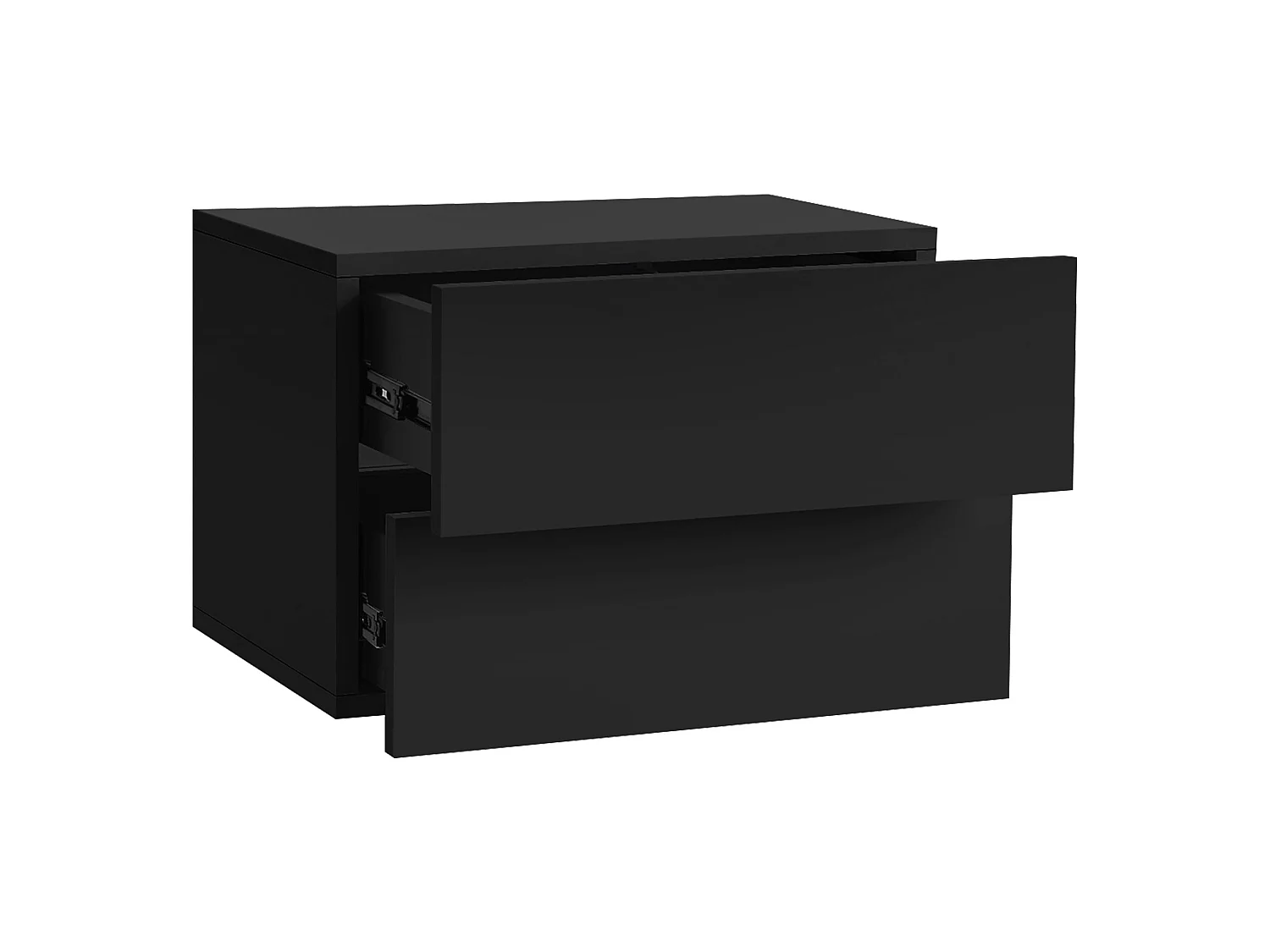 2x Comodino sospeso 2 cassetti comodino nero opaco comodino ML-DESIGN