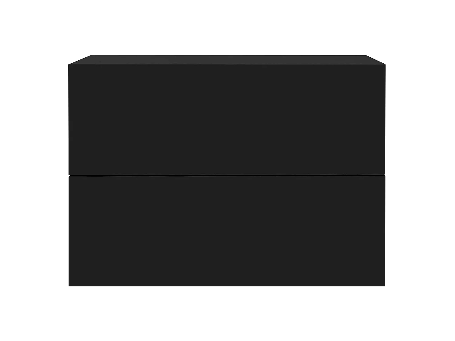 2x Comodino sospeso 2 cassetti comodino nero opaco comodino ML-DESIGN