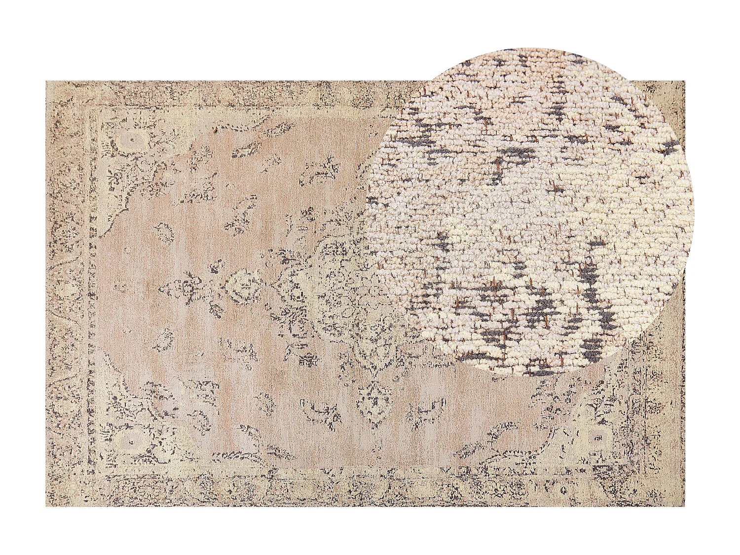 Baumwollteppich mit orientalischem Muster 200 x 300 cm Beige Matarim