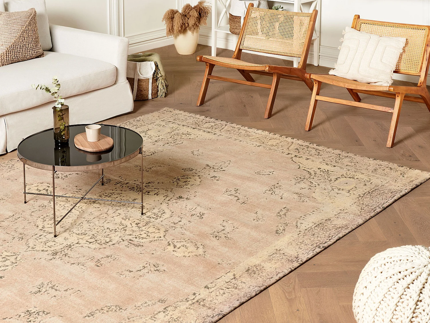 Rug MATARIM Beige 200 x 300 cm Cotton