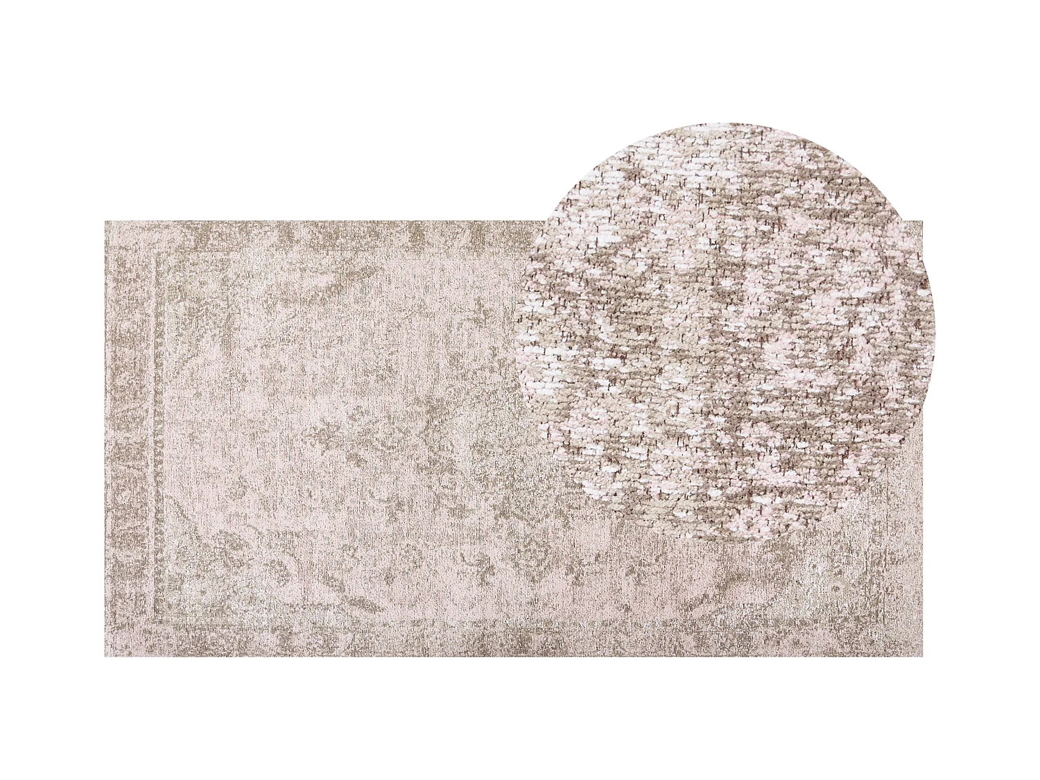 Teppich Baumwolle rosa 80 x 150 cm orientalisches Muster Kurzflor MATARIM