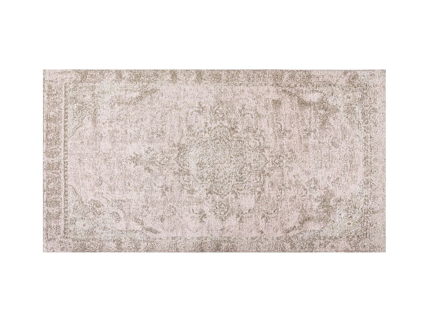 Teppich Baumwolle rosa 80 x 150 cm orientalisches Muster Kurzflor MATARIM
