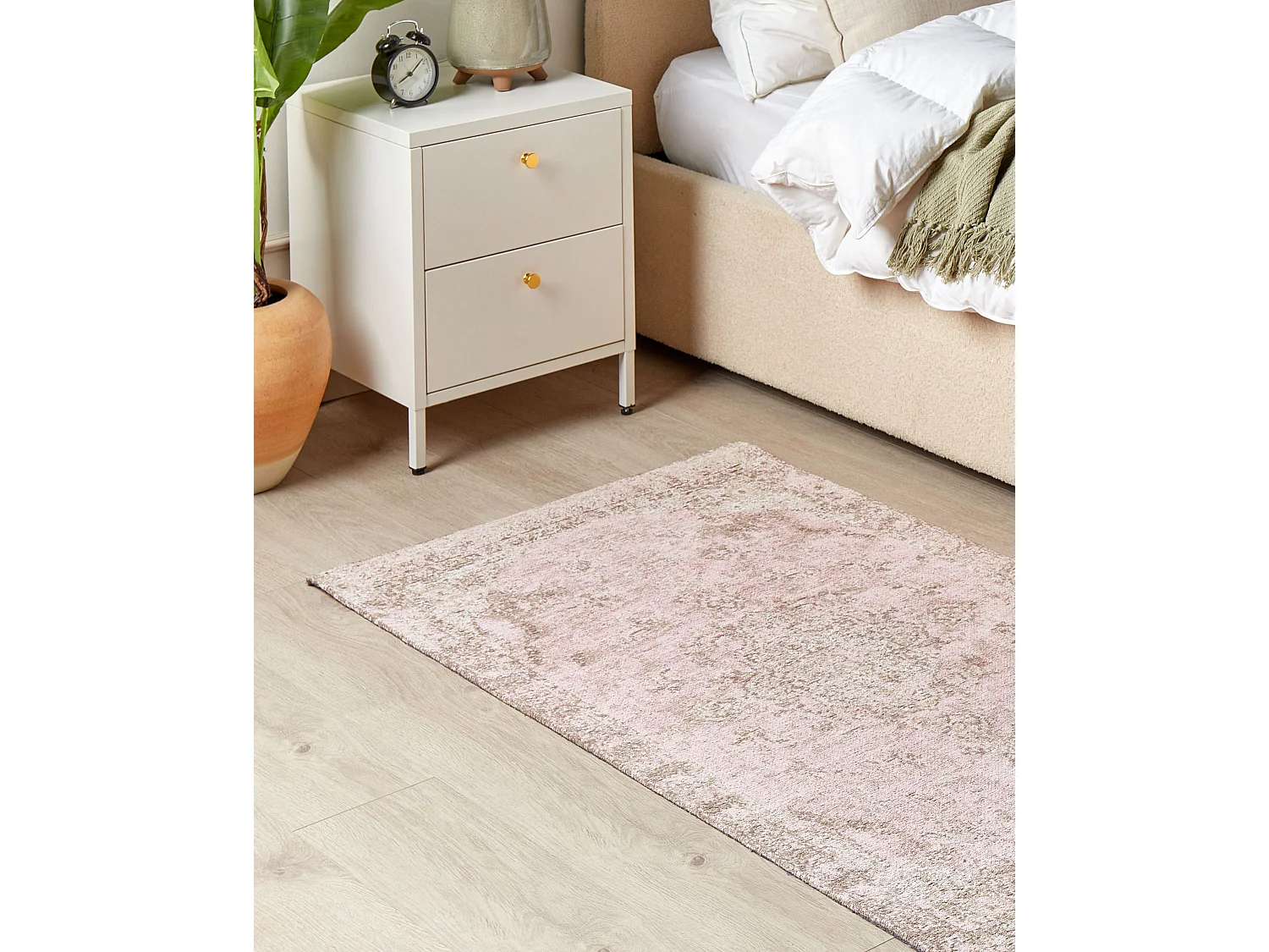 Alfombra de algodón rosa/beige 80 x 150 cm MATARIM