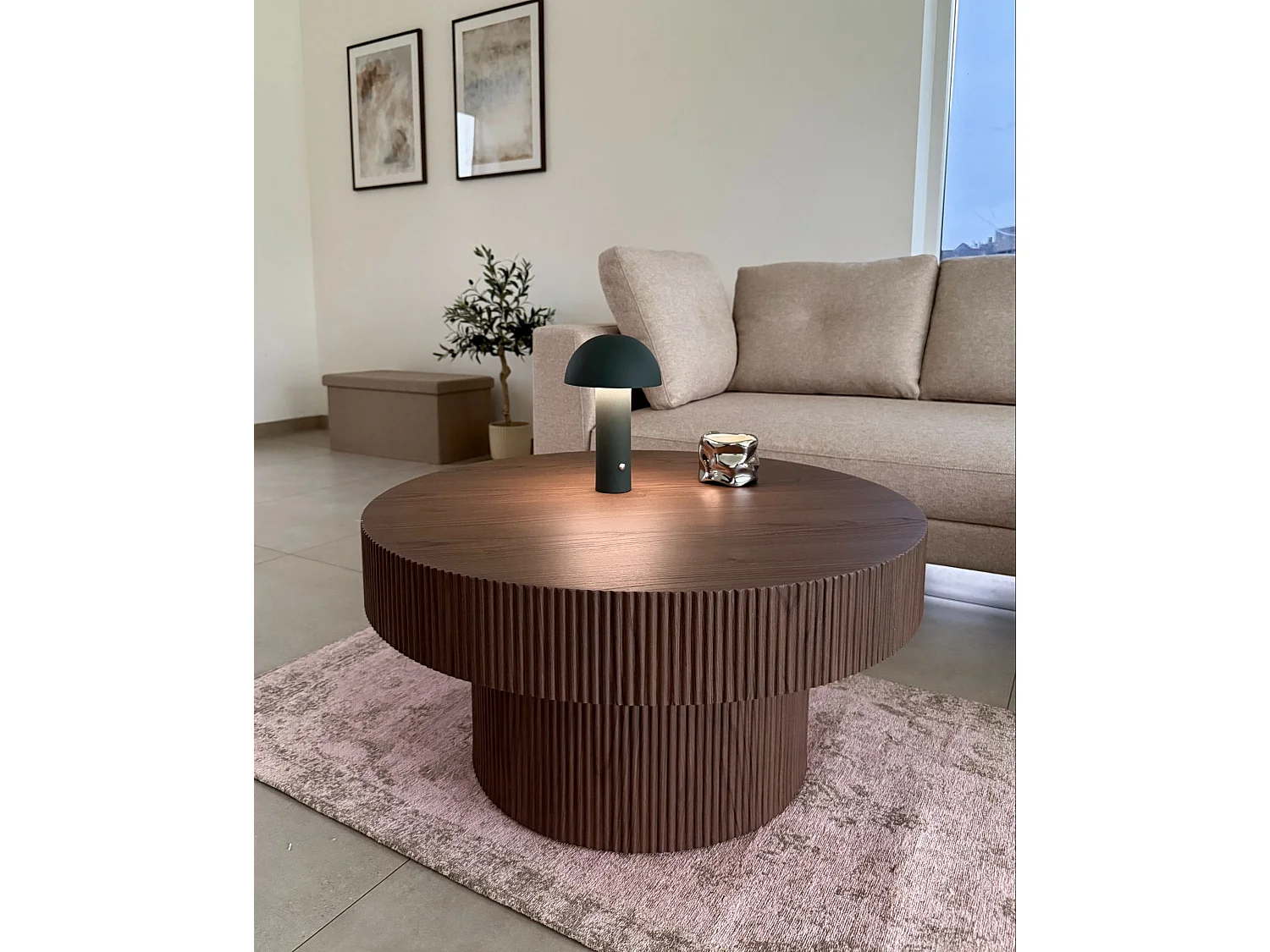 Alfombra de algodón rosa/beige 80 x 150 cm MATARIM